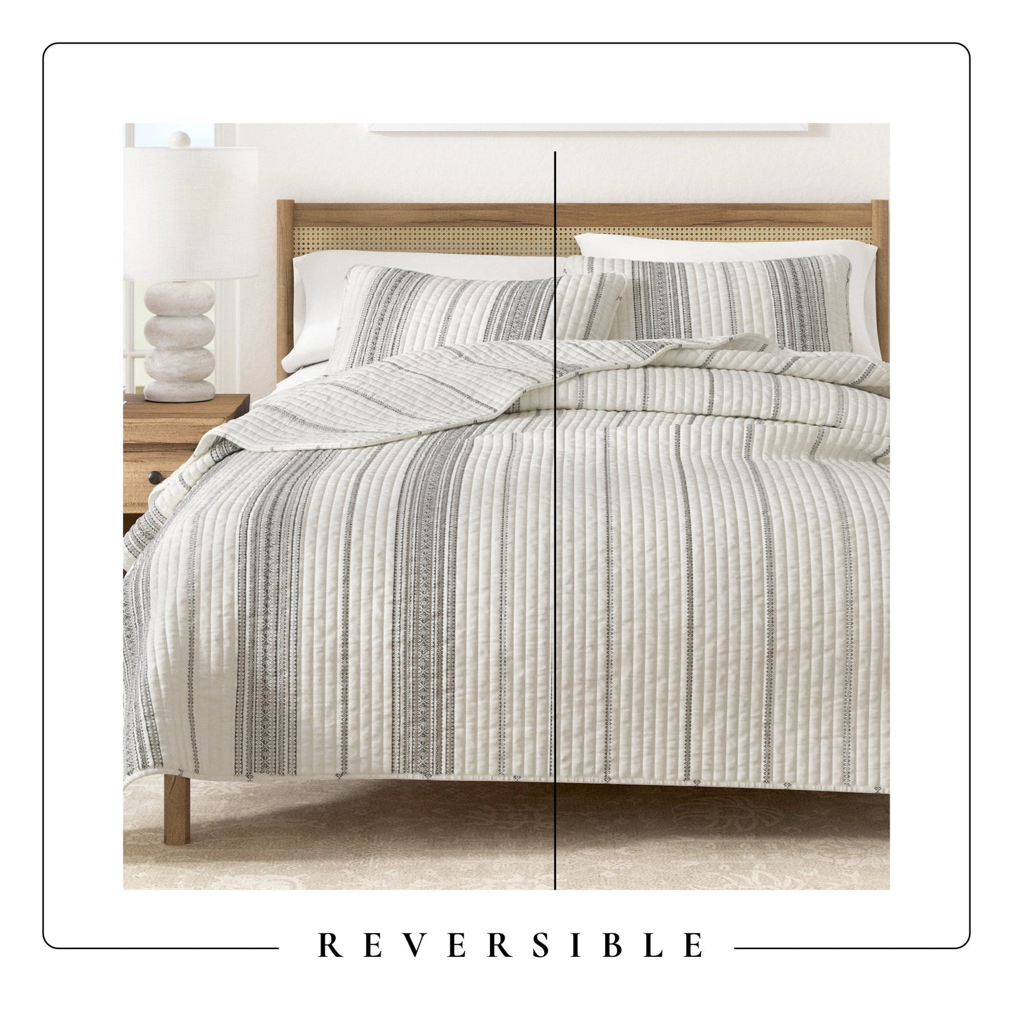 The Classic Reversible Stripe Farmhouse Quilt