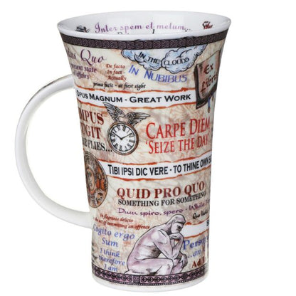Mug en porcelaine fine à motifs latins, style Glencoe, par Dunoon