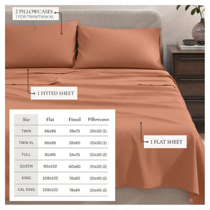Heathered Jersey and Cotton Blend Bed Sheets