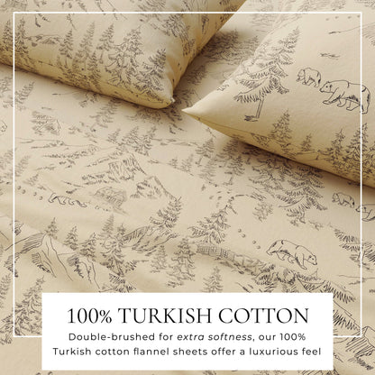 Classic Turkish Cotton Flannel Sheet and Pillow