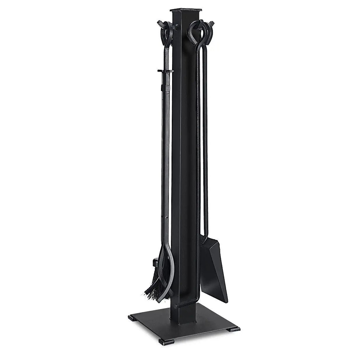 5 Piece Iron Fireplace Tool Set With Tongs