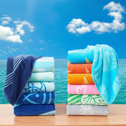 Velour Cotton Beach Towels and Maui Two Pack