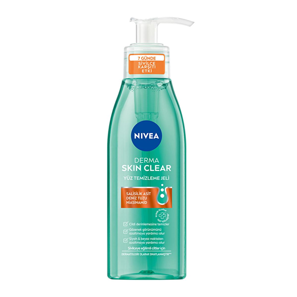 NIVEA Derma Skin Clear facial cleansing gel bottle in turquoise with blue NIVEA logo on Tampa Home & Garden Store