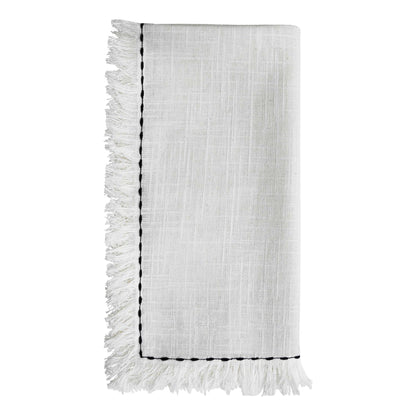 Vibhsa cotton table napkins set of 4 with black embroidery 20x20 on Tampa Home & Garden Store