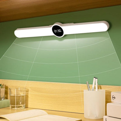 Desk lamp Stevvex ST125132AYS white with circular clock and USB rechargeable LED light on Tampa Home & Garden Store