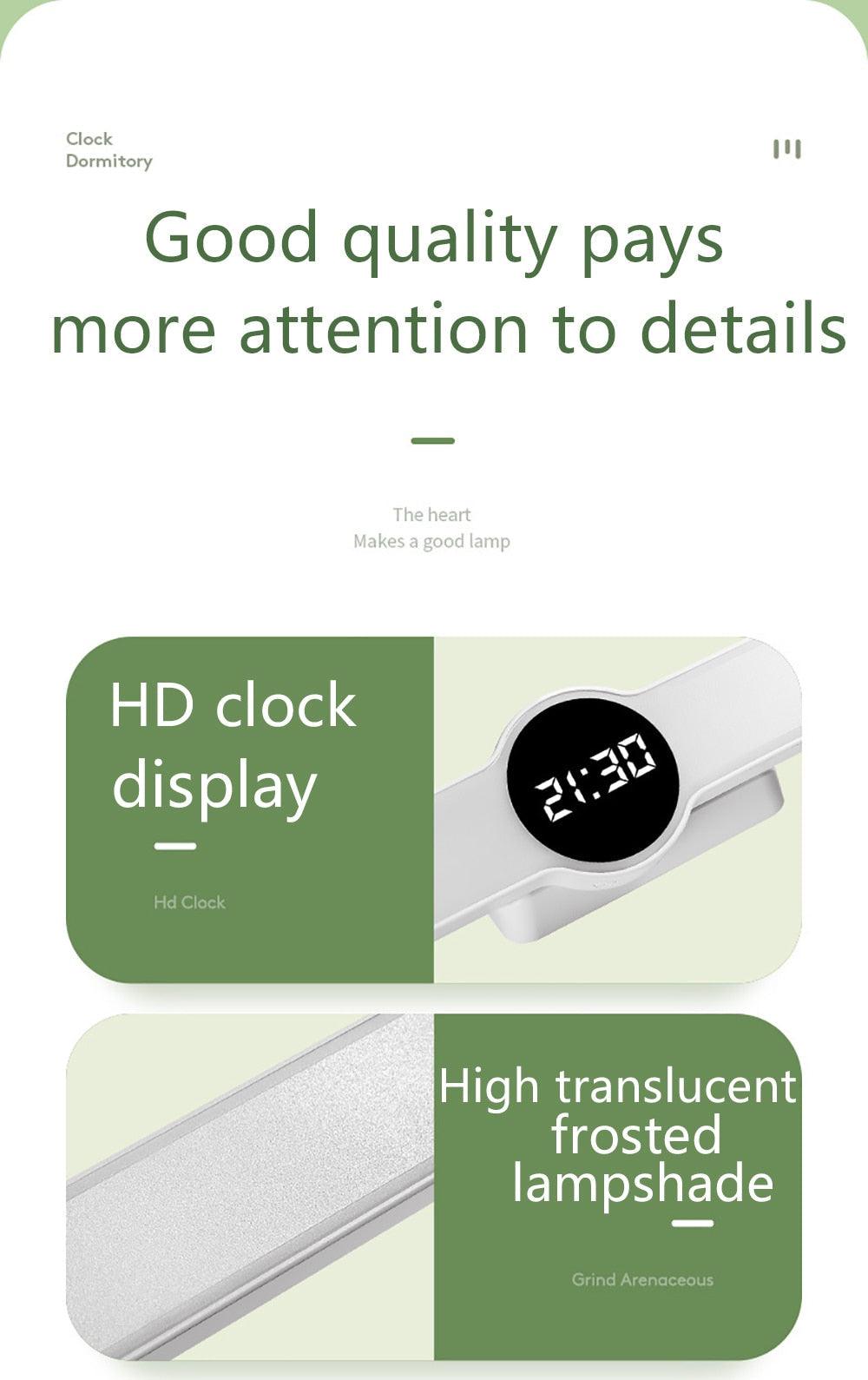 Table lamp desk clock USB lamp Stevvex ST125132AYS with HD clock display and frosted lampshade on Tampa Home & Garden Store