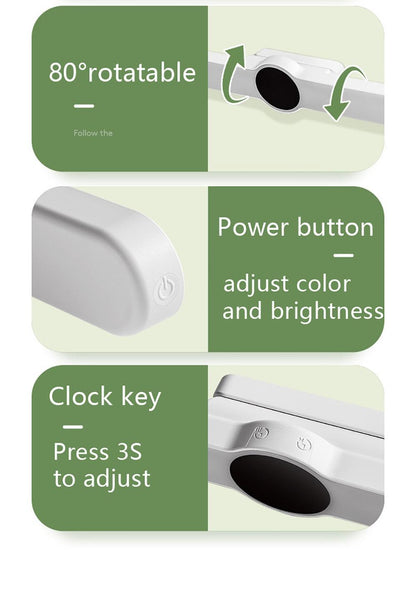 Stevvex white desk lamp USB LED, rechargeable, 80° rotatable, color/brightness adjust on Tampa Home & Garden Store