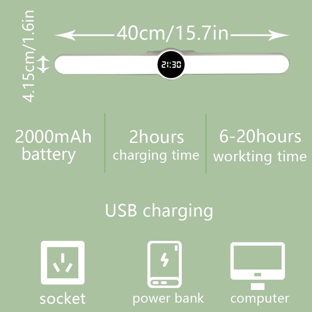Stevvex desk lamp with circular clock, USB rechargeable, white LED light ideal for study on Tampa Home & Garden Store