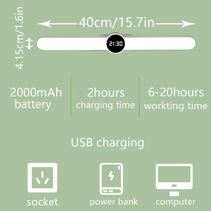 Stevvex desk lamp with circular clock, USB rechargeable, white LED light ideal for study on Tampa Home & Garden Store