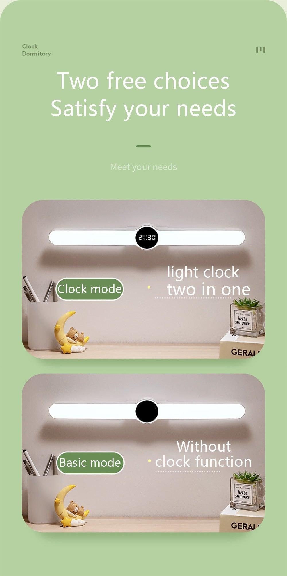 Table lamp with clock USB LED bar by Stevvex ST125132AYS desk lamp for study and bedroom on Tampa Home & Garden Store