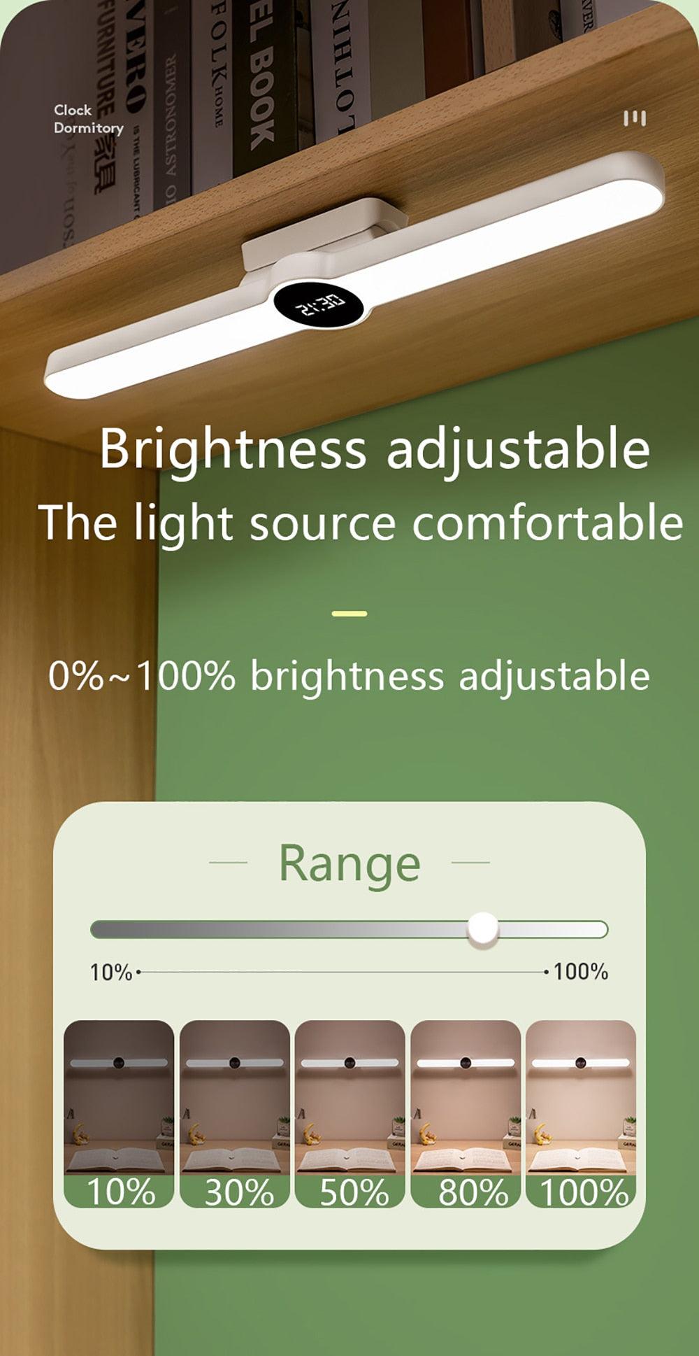 Desk lamp by Stevvex with built-in circular clock, LED light, USB charging on Tampa Home & Garden Store