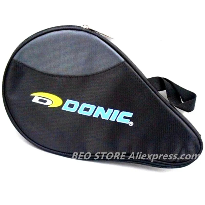 Table tennis racket bag padded training case, black fabric with blue Donic logo on Tampa Home & Garden Store