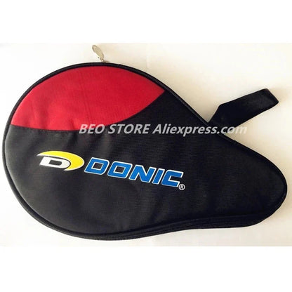 Table Tennis Racket Bag - padded case, black with red panel, DONIC logo, strap on Tampa Home & Garden Store