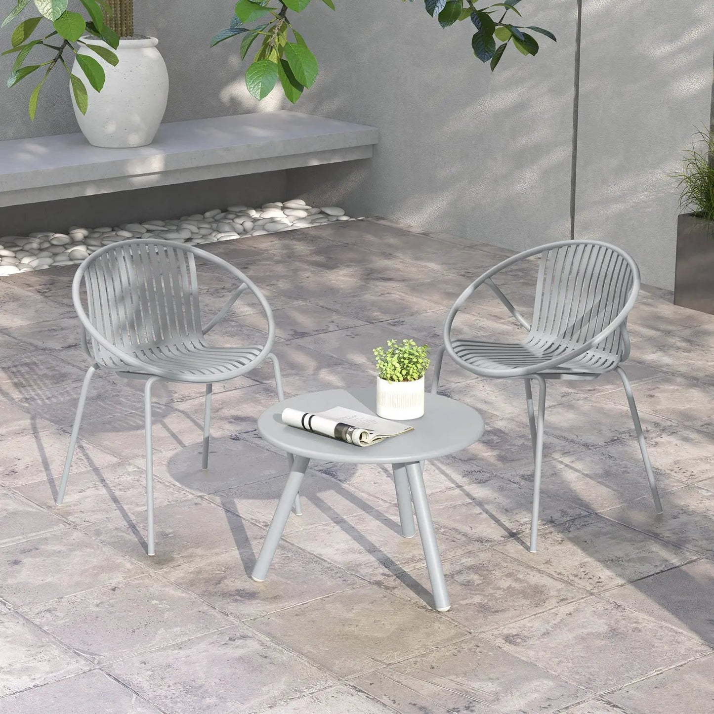 3 Piece Patio Conversation Set and Round Table