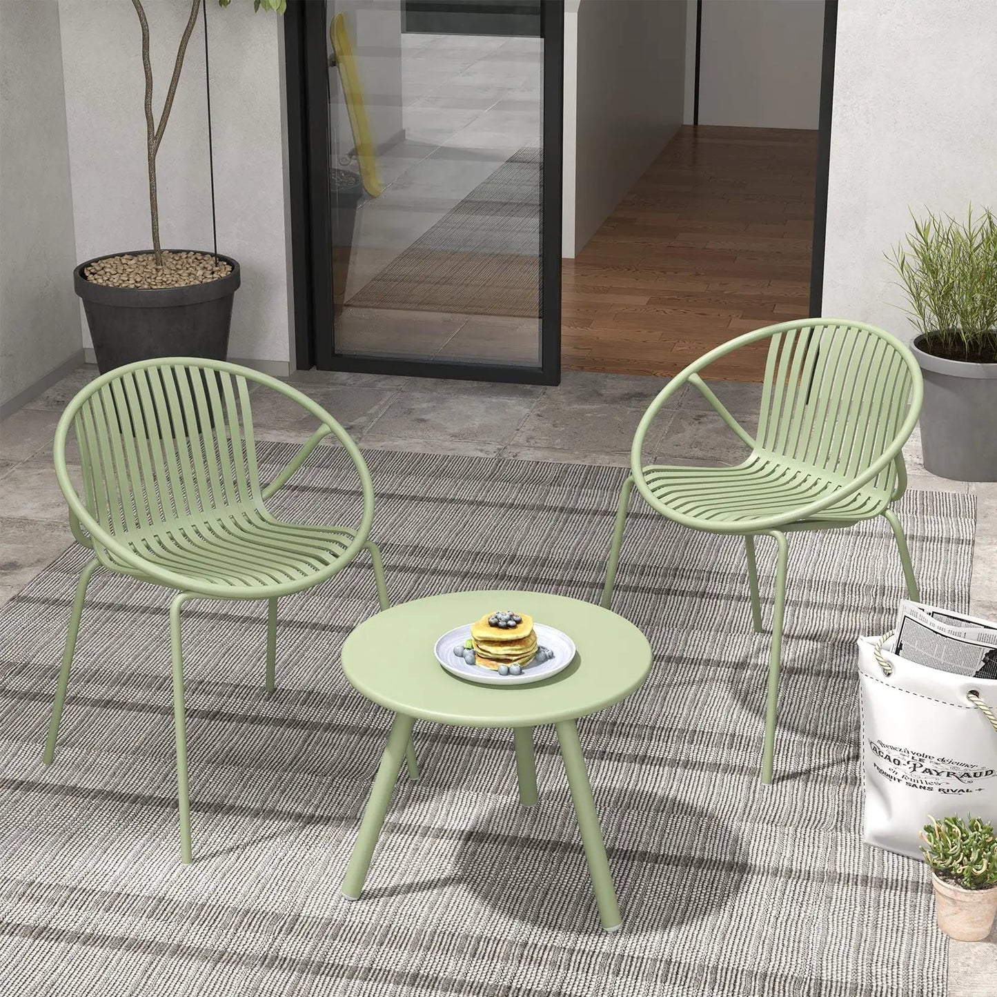 3 Piece Patio Conversation Set and Round Table