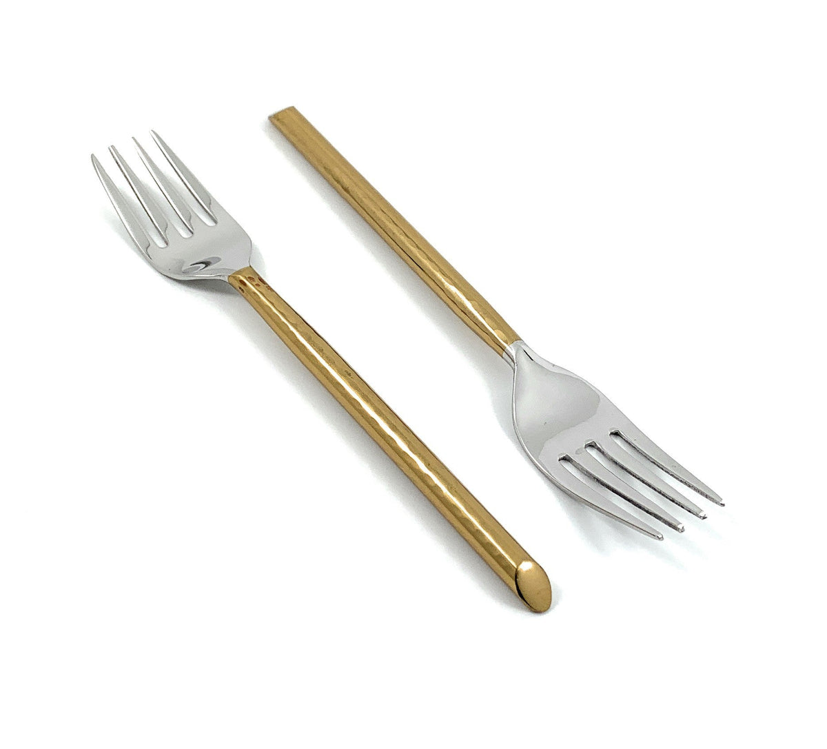 Dinner forks gold-tone stainless steel by Vibhsa; gold handles with silver tines (2 of 6 shown) on Tampa Home & Garden Store