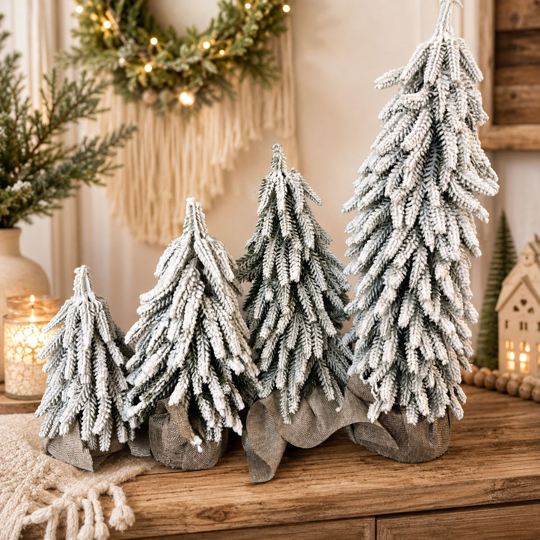 Sapins de Noël enneigés NOUVEAU