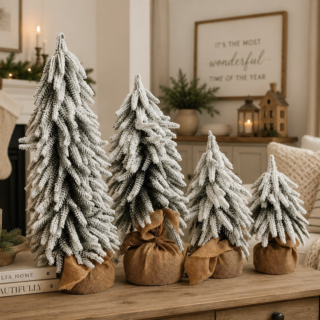Sapins de Noël enneigés NOUVEAU
