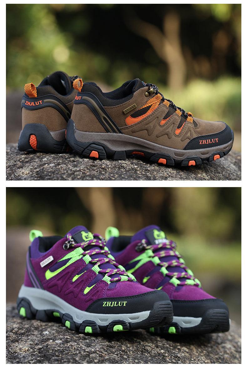 Stevvex tactical outdoor hiking shoes brown suede upper with orange accents non-slip outsole on Tampa Home & Garden Store
Stevvex athletic hiking sneakers purple with neon lime accents, rugged trail outsole on Tampa Home & Garden Store