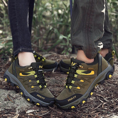 Stevvex tactical hiking shoes olive green rugged non-slip outsole two pairs on Tampa Home & Garden Store