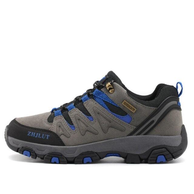 Stevvex hiking shoe gray/blue waterproof low-top athletic footwear for outdoors on Tampa Home & Garden Store