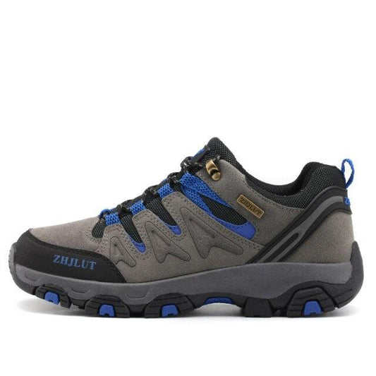Stevvex hiking shoe gray/blue waterproof low-top athletic footwear for outdoors on Tampa Home & Garden Store