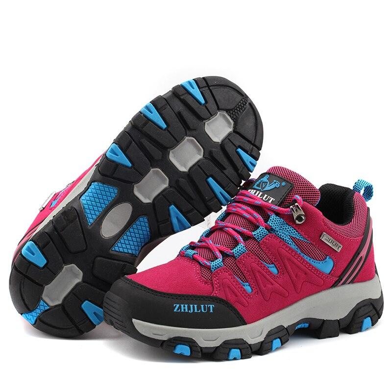 Stevvex tactical outdoor hiking shoes pink and blue low-top sneakers with non-slip outsole on Tampa Home & Garden Store