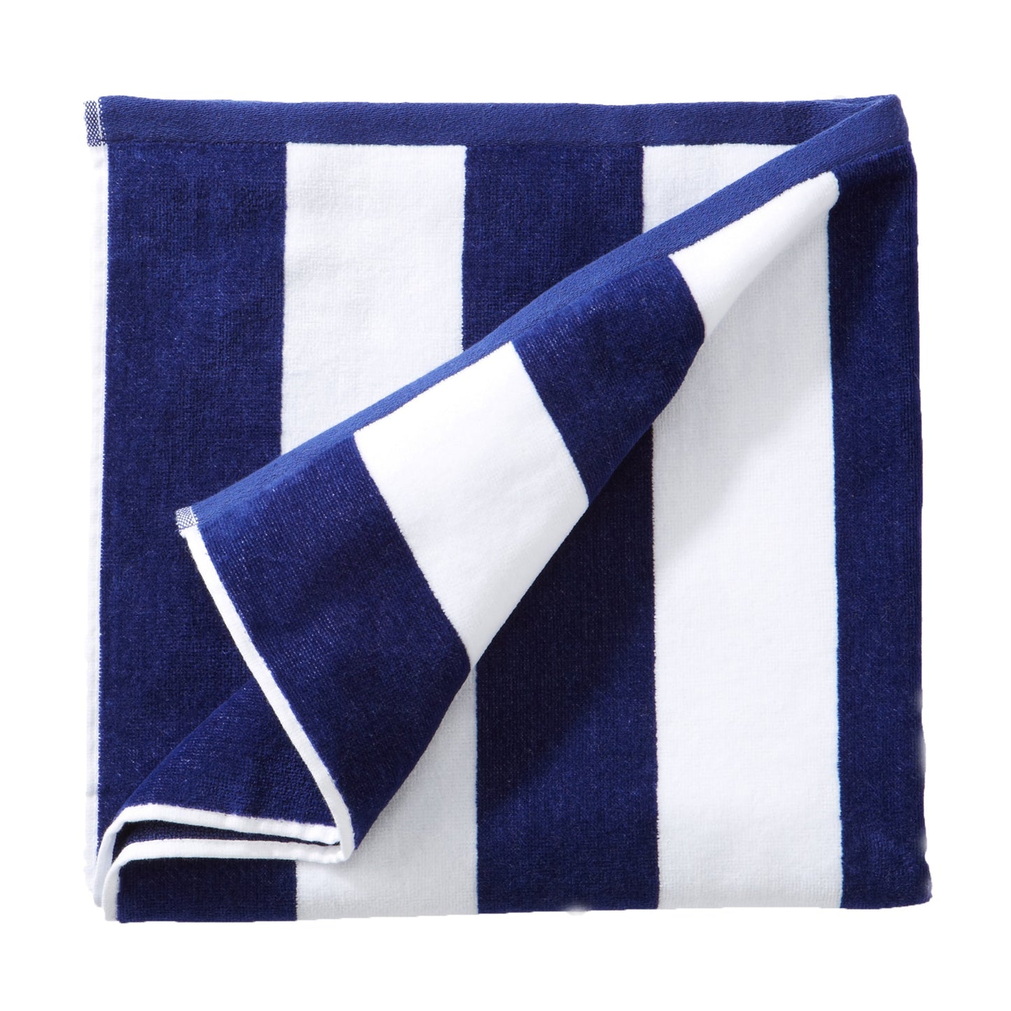 Cotton And Velour Cabana Stripe Beach Towel