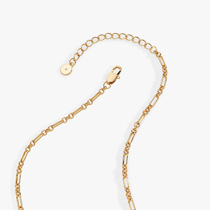 Take Me Out to the Ballgame necklace by Alex and Ani; gold-tone multi‑charm with round disc charm and elongated bar links on Tampa Home & Garden Store