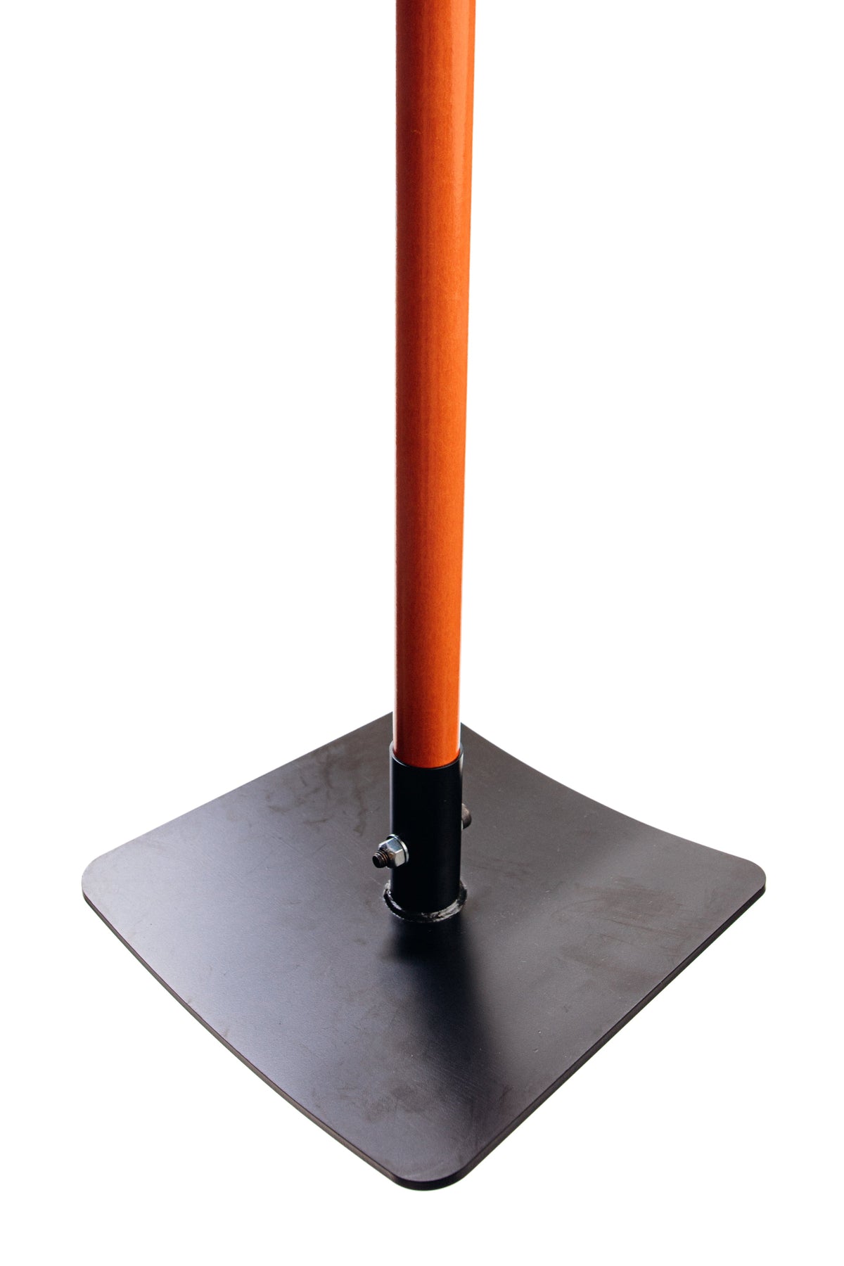 Roger Tamper by Backslope Tools with orange handle and square black base plate on Tampa Home & Garden Store