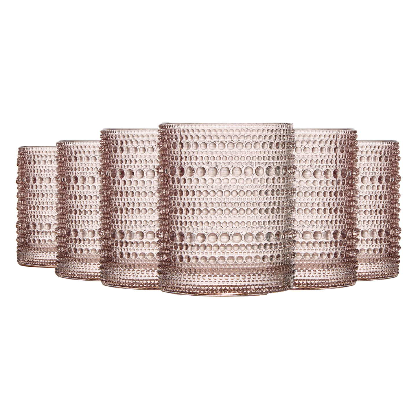 Tonal Hobnail Lowball Glassware Set of Six