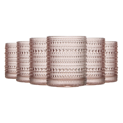 Tonal Hobnail Lowball Glassware Set of Six