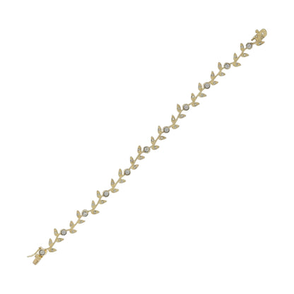 Crystal Leaf Bracelet by Lauren G Adams, gold-tone with crystal-accented leaf motifs on Tampa Home & Garden Store