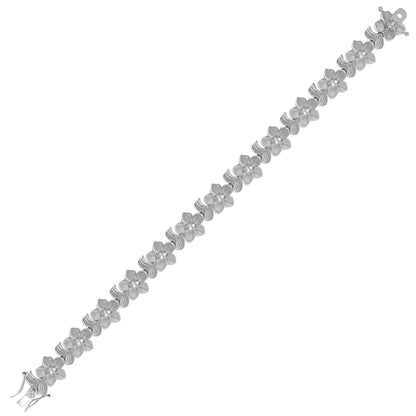 Classic Flower Bracelet by Lauren G Adams, vintage silver-tone floral links on Tampa Home & Garden Store