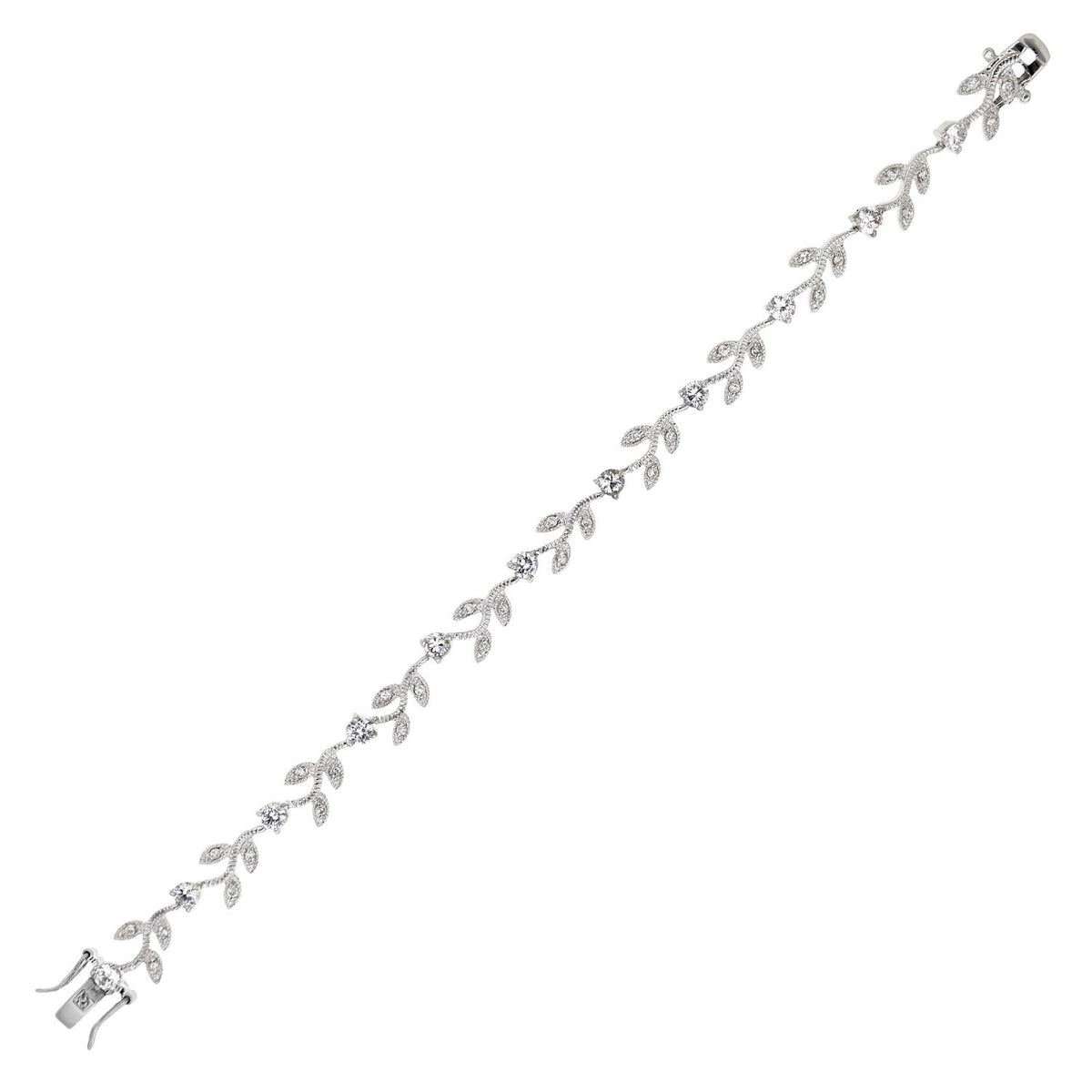 Crystal Leaf Bracelet by Lauren G Adams, silver-tone with pavé crystal leaves on Tampa Home & Garden Store