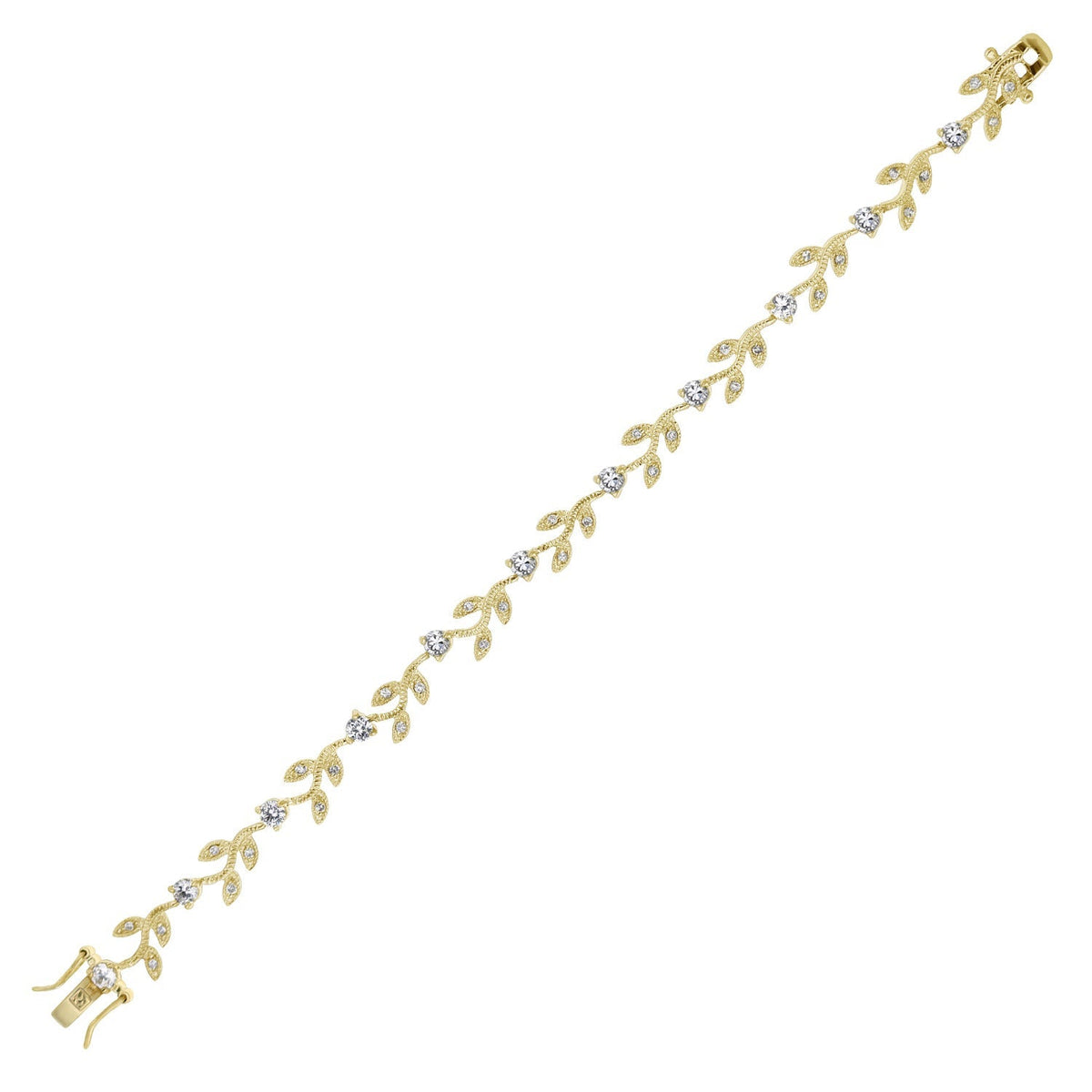 Crystal Leaf Bracelet gold-tone with crystal-studded leaf links by Lauren G Adams on Tampa Home & Garden Store