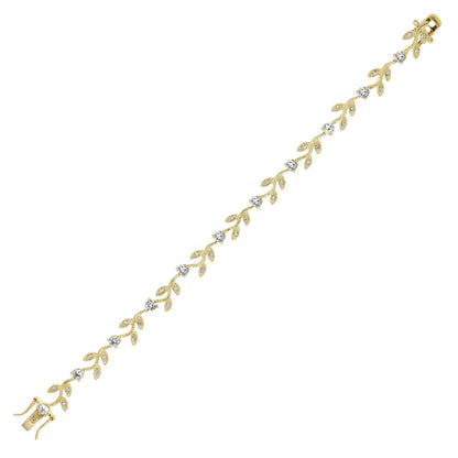 Crystal Leaf Bracelet gold-tone with crystal-studded leaf links by Lauren G Adams on Tampa Home & Garden Store