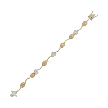 Lady Poof Bracelet tennis-style with peach beads and floral accents by Lauren G Adams on Tampa Home & Garden Store