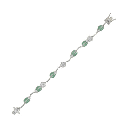 Lady Poof Bracelet tennis style with green enamel beads and silver accents Lauren G Adams on Tampa Home & Garden Store