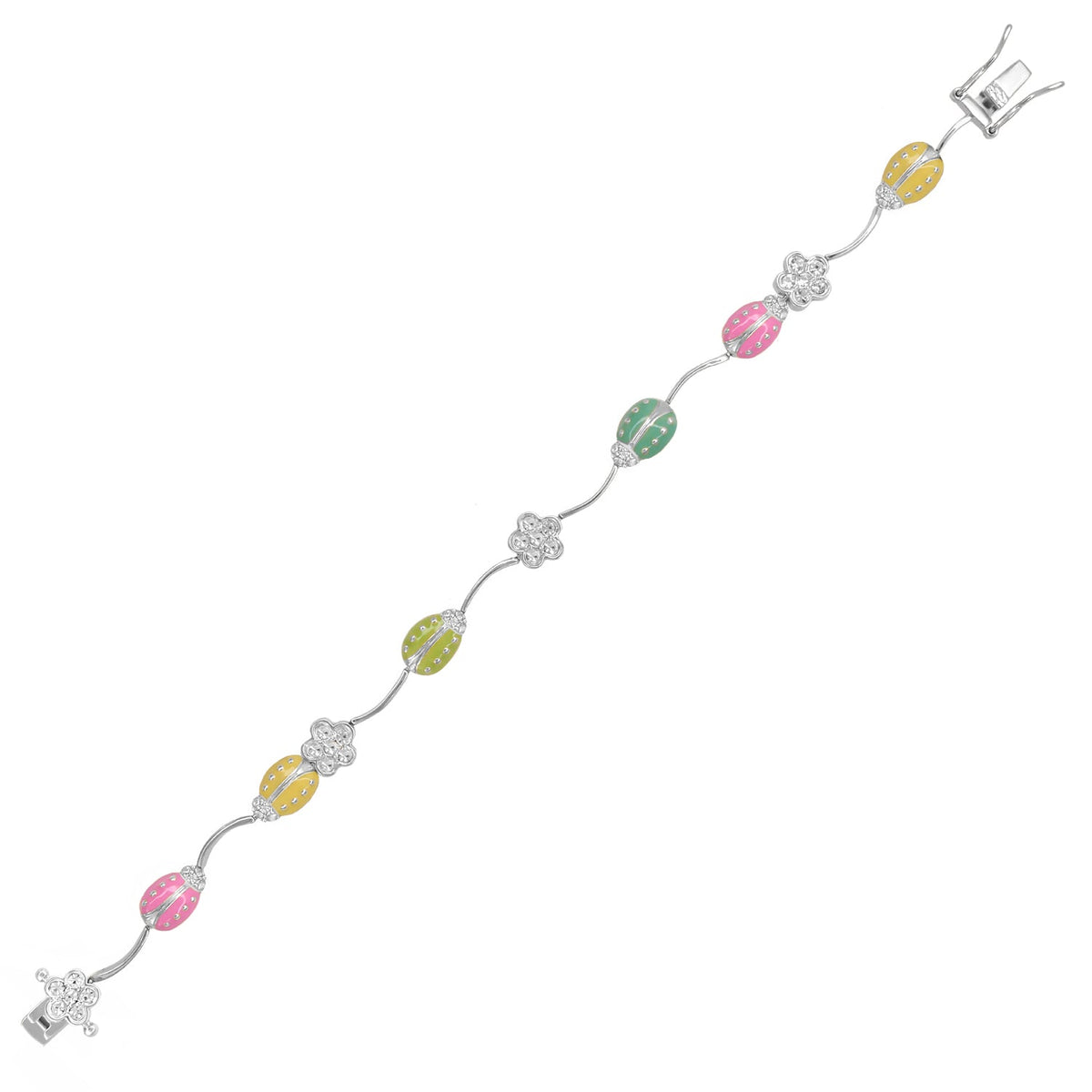 Lady Poof Bracelet tennis with multicolor enamel beads and crystal spacers by Lauren G Adams on Tampa Home & Garden Store