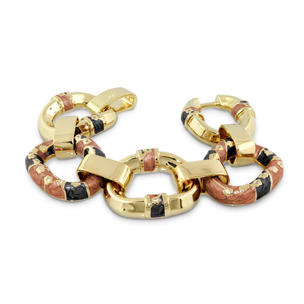 Flowering Vines enamel bracelet by Lauren G Adams in gold-tone with multicolor enamel on Tampa Home & Garden Store