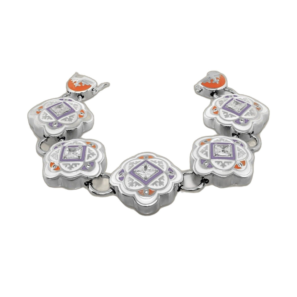Mandarine Oriental enamel bracelet with orange and purple floral details by Lauren G Adams on Tampa Home & Garden Store