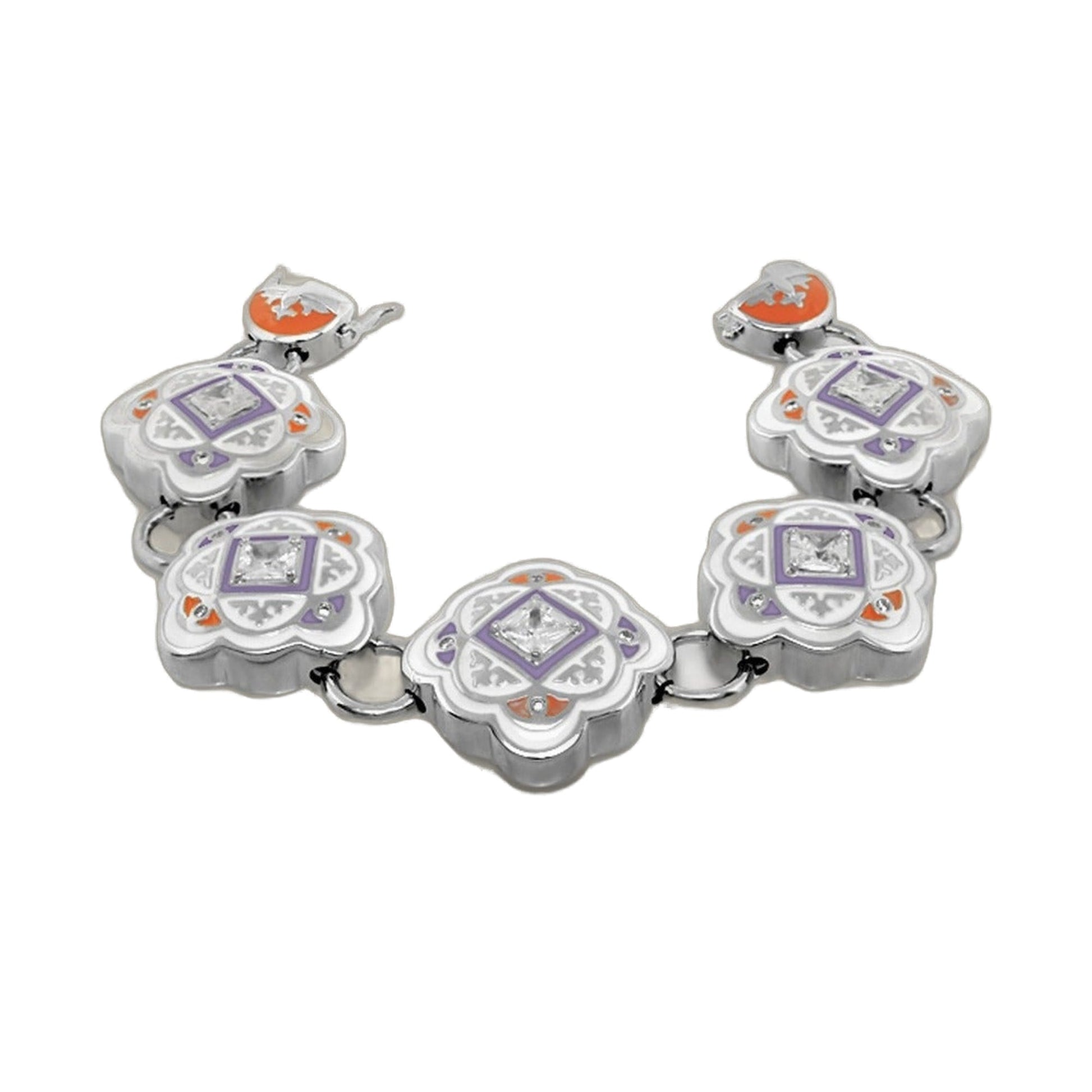 Mandarine Oriental enamel bracelet with orange and purple floral details by Lauren G Adams on Tampa Home & Garden Store