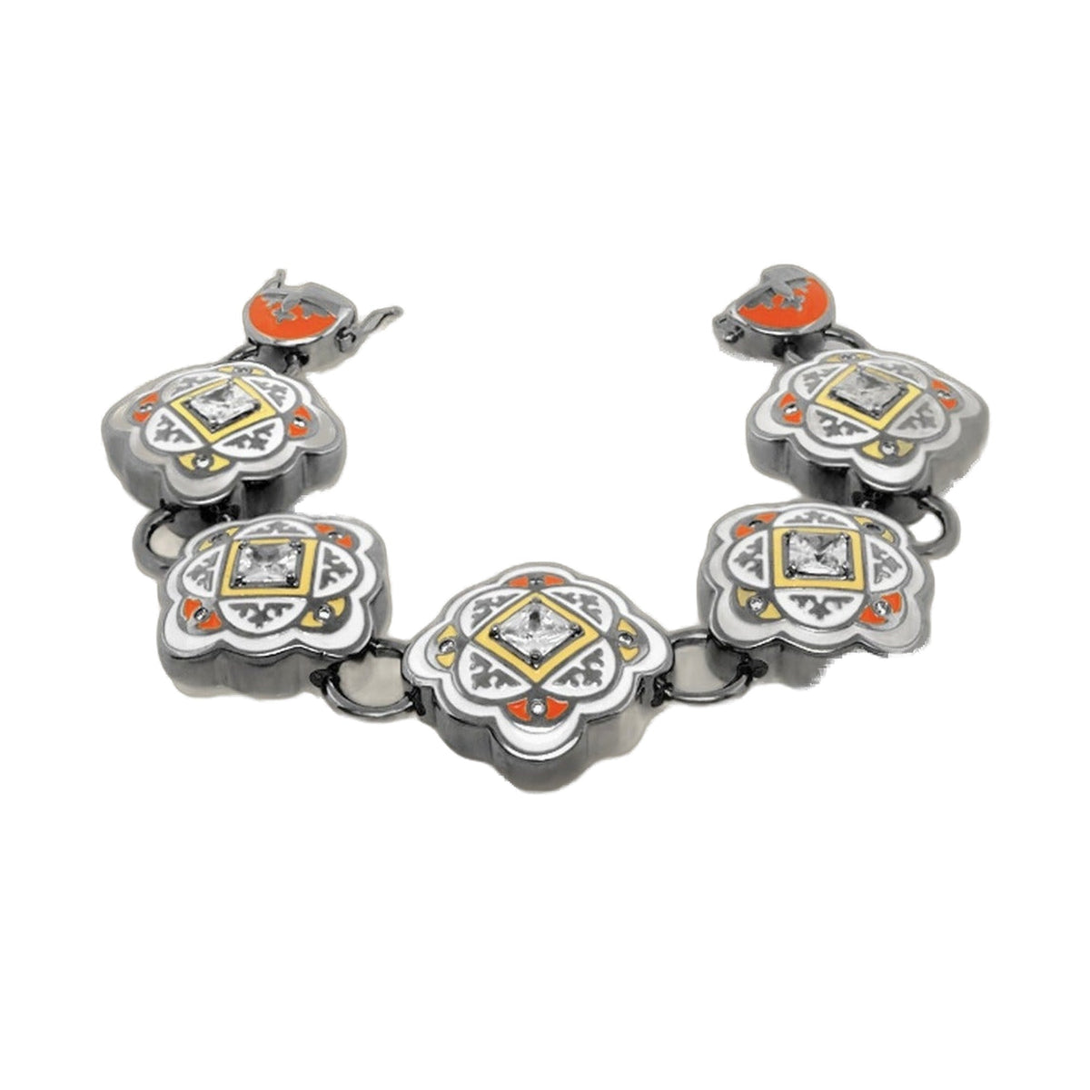 Mandarine Oriental enamel bracelet featuring orange enamel accents by Lauren G Adams on Tampa Home & Garden Store