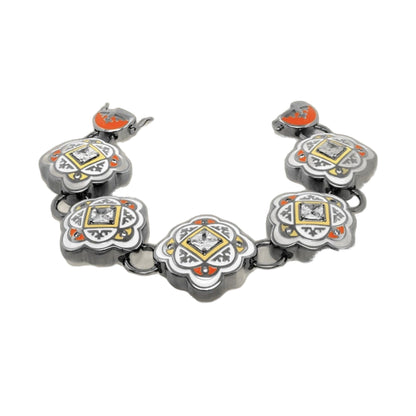 Mandarine Oriental enamel bracelet featuring orange enamel accents by Lauren G Adams on Tampa Home & Garden Store