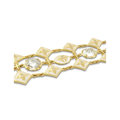 Mandarine Oriental Bracelet Lauren G Adams gold-tone with enamel panels and crystal accents on Tampa Home & Garden Store