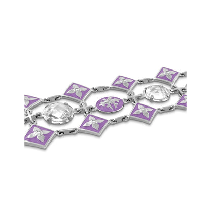 Mandarine Oriental Enamel Bracelet by Lauren G Adams with purple square charms and crystal on Tampa Home & Garden Store
