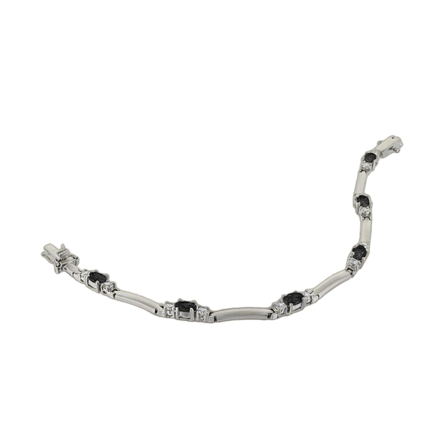 Bridal Floral Bracelet in silver tone with black stones and crystals by Lauren G Adams on Tampa Home & Garden Store