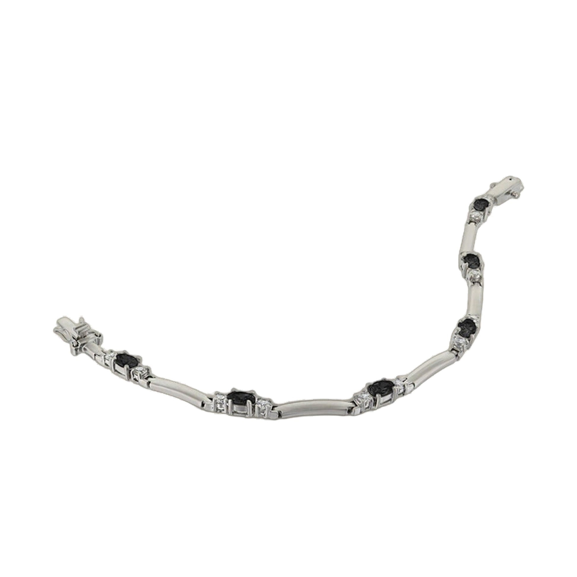 Bridal Floral Bracelet in silver tone with black stones and crystals by Lauren G Adams on Tampa Home & Garden Store