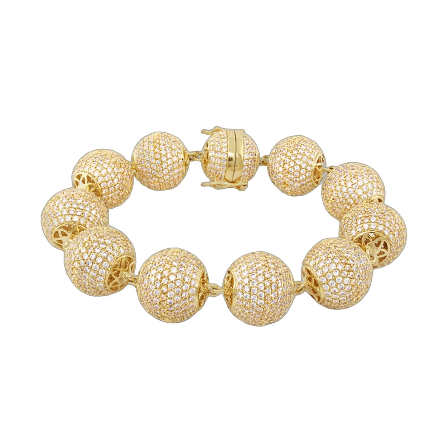 Shimmer and Glimmer pave ball bracelet by Lauren G Adams, gold-tone with crystal spheres on Tampa Home & Garden Store